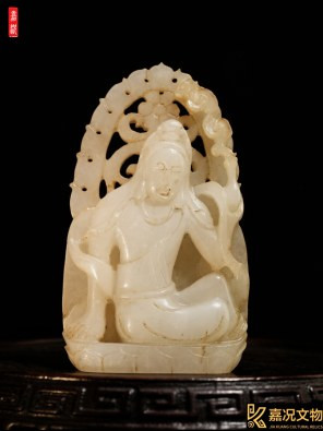 Ming White Jade Guanyin Pendant