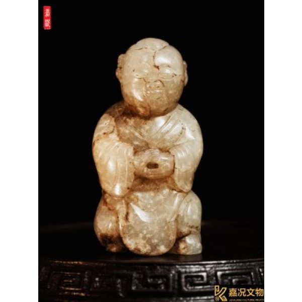 Mongol-Jin White Jade Figure